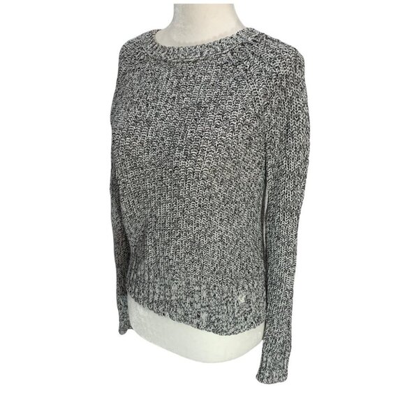 𝅺american Eagle Outfitters🖤White/Black Long Sleeve Cropped Pullover Sweat… - Picture 3 of 10